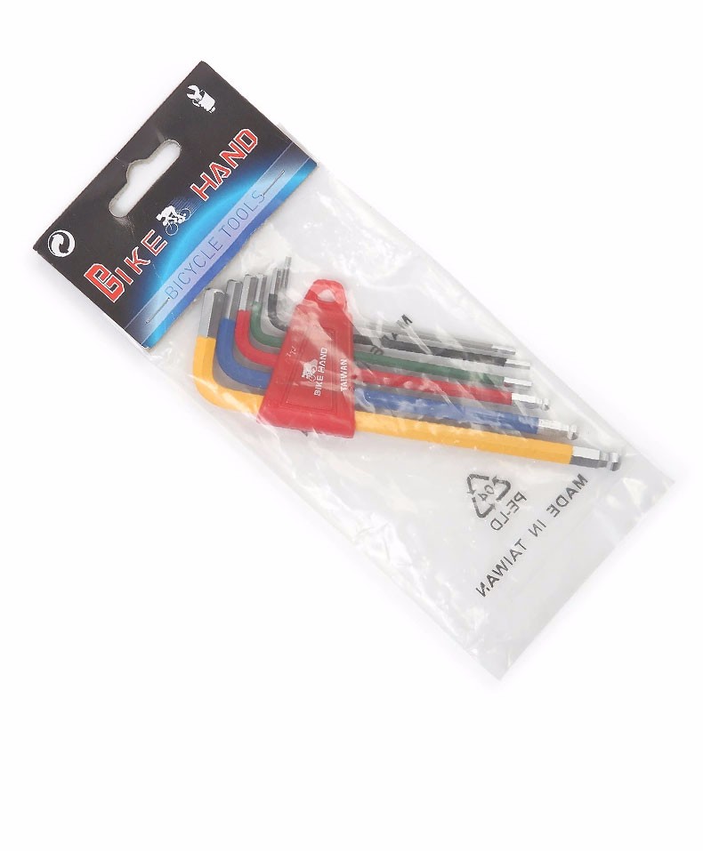 ชุดหกเหลี่ยม BIKE HAND Hex Key Set MTB Road Bike Repair Tool Kit Service Wrench Colorful 6 PCS,YC-613-6C