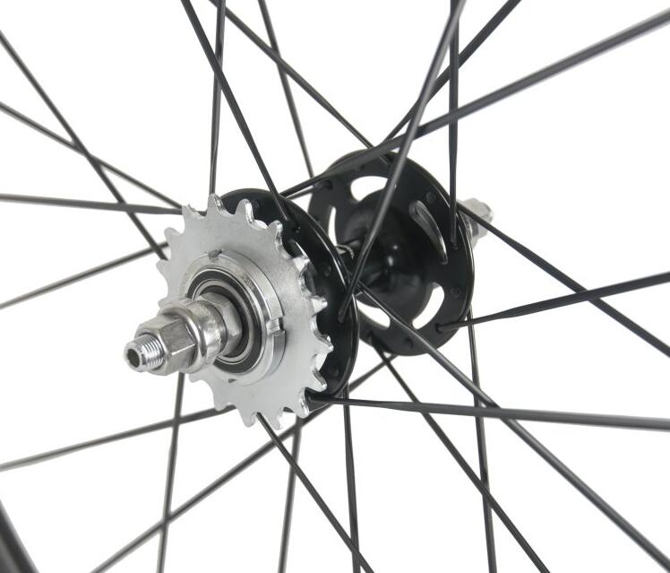 ล้อฟิกเกียร์ ล้อจักรยานแทร็ก ล้อคาร์บอน WINGS SPORT Carbon track BIKE Carbon Single Speed Bike Wheelset Clincher/TUBULAR Track Bike Rim with Matte Finish 38-88mm.