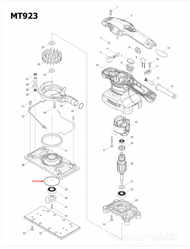 โอริง แย้ก Makita, Maktec HM1201 [#37], MT923 [#39] Pn.213656-2 (แท้) ##