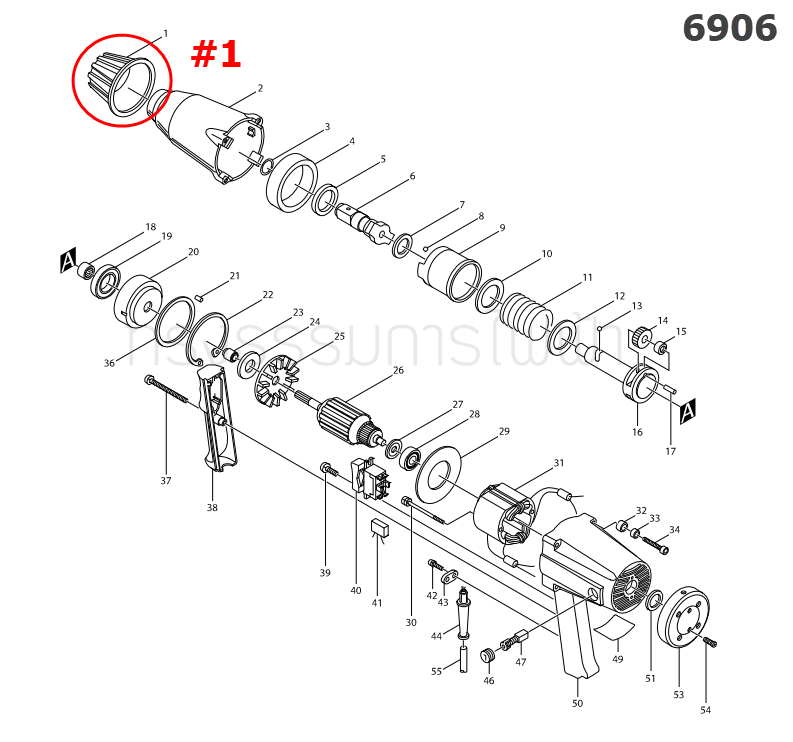 BUMPER บล็อคไฟฟ้า Makita 6906 [#1] Pn.421112-0 (แท้) ##
