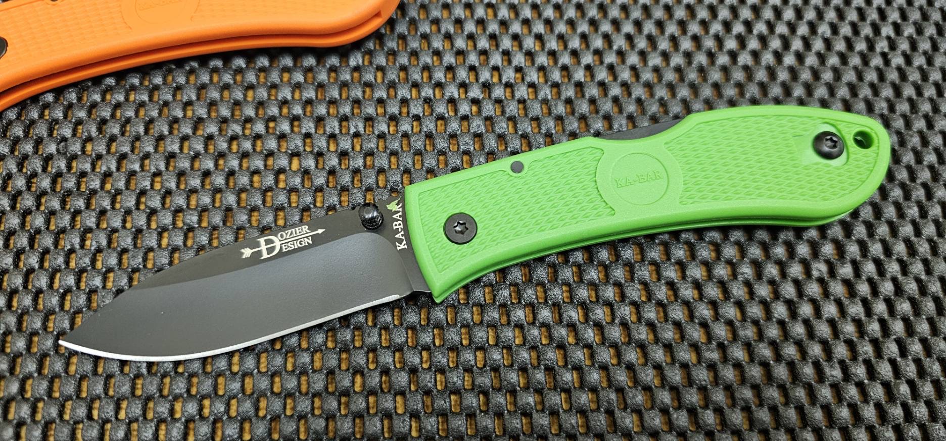 Ka-Bar Dozier Folding Hunter Lockback Knife Kelly Green (3" Black) 4062KG