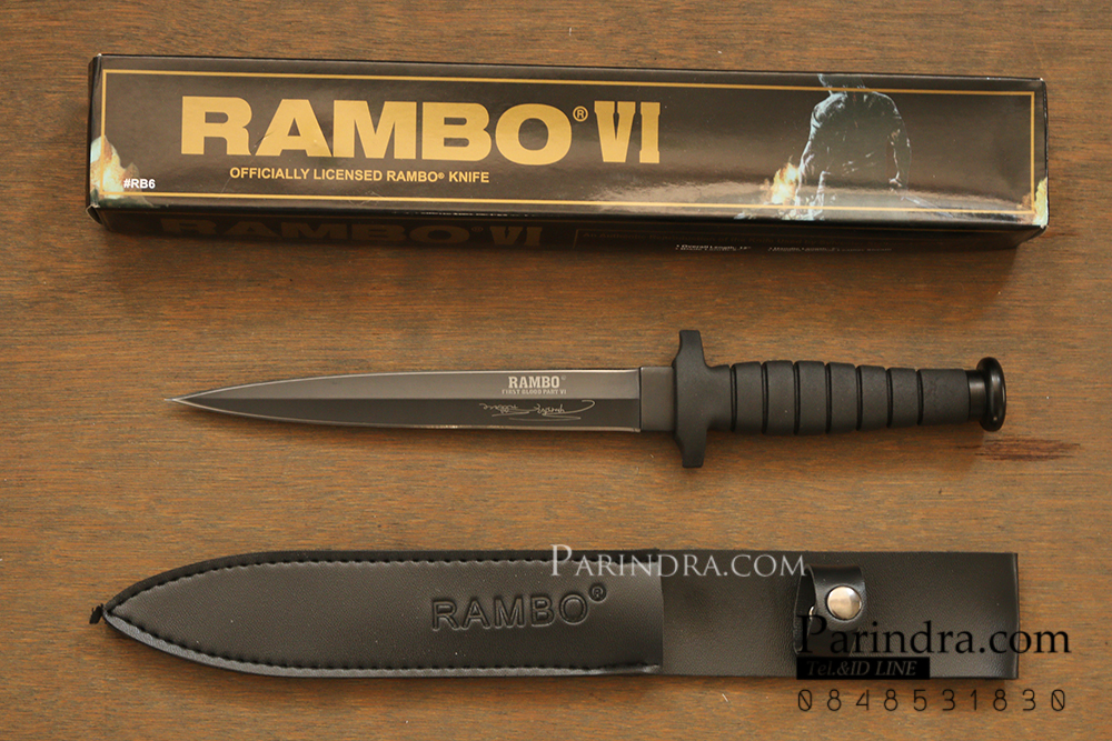 มีดเดินป่าใบตาย RAMBO VI สุดโหด สีดำ