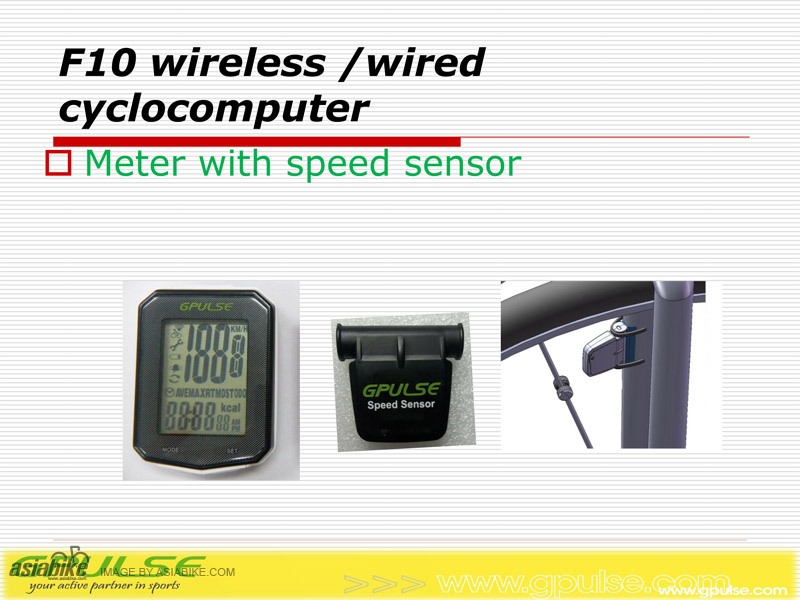 ไมล์จักรยาน G.PULSE bicycle computer 10 FUNCTONS WIRED CYCLOCOMPUTER