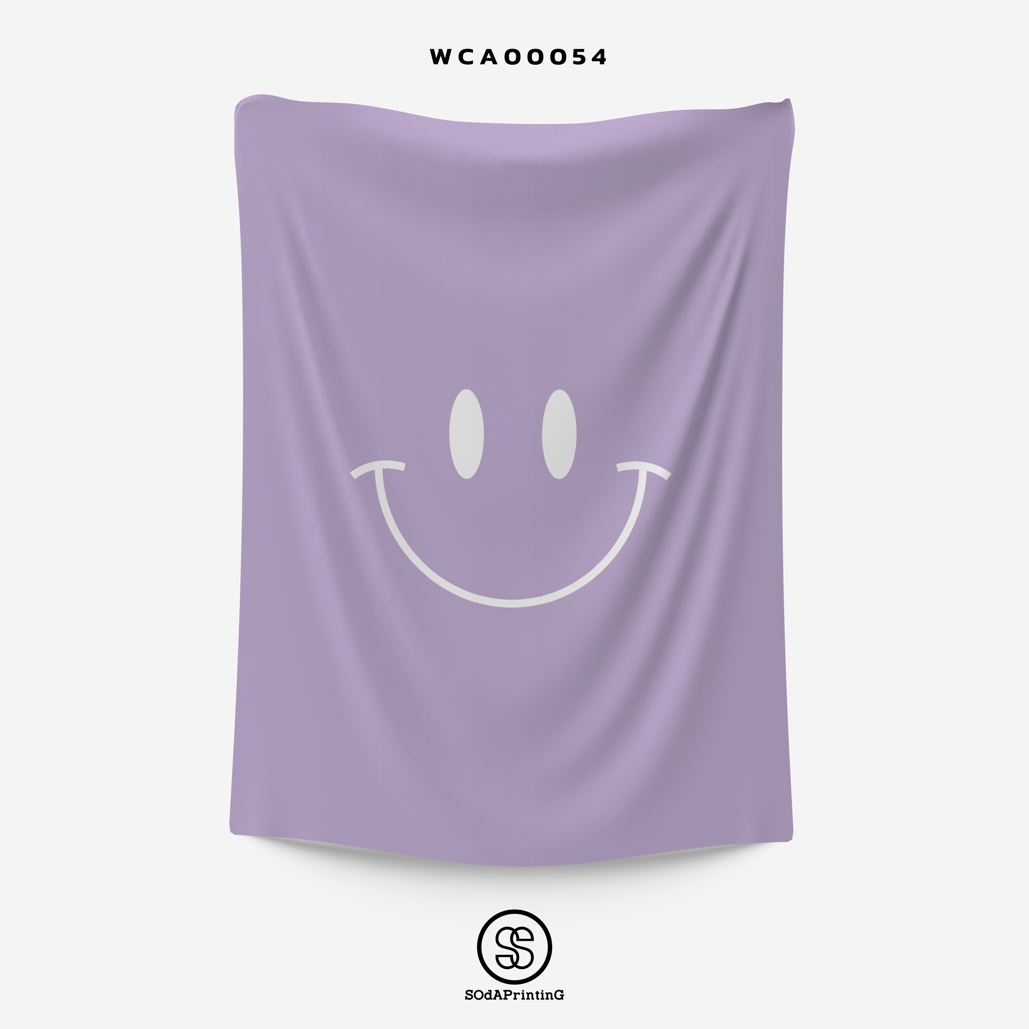 ผ้าติดผนัง ผ้าแขวนผนัง ผ้าตกแต่ง Smiley สีม่วง WCA00054 #SOdAhome #WallCloth