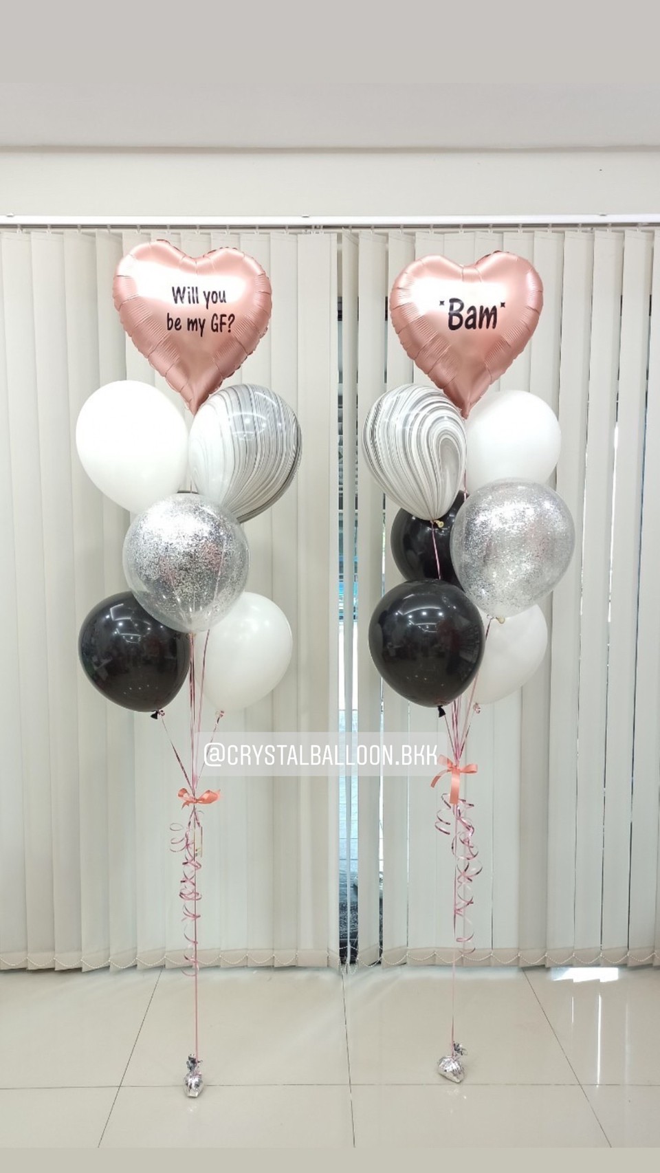 ลูกโป่ง ขอเป็นแฟน ช่อลูกโป่ง ฟอยล์หัวใจ 18" 2 ช่อ พร้อม ลูกโป่งใส ใส่กลิตเตอร์,ลูกโป่งลายหิน USA 2 ลูก พร้อมตกเเต่ง สามารถเปลี่ยนสีลูกโป่ง/เปลี่ยนข้อความ/เปลี่ยนสี-ฟอยล์ตกแต่งได้