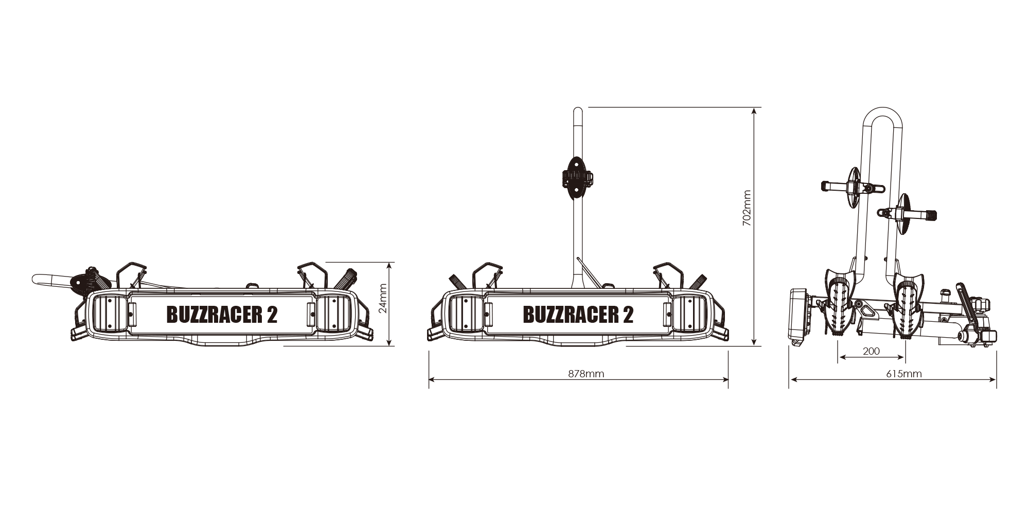 แร็คจักรยาน แร็คท้ายรถ BUZZRACK BUZZRACER 2, 2 BIKES REAR RACK. (ECE APPROVED AND XP)