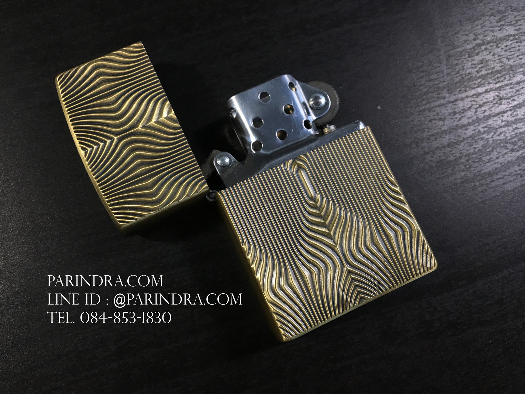 ไฟแช็คน้ำมัน ลายนูน ลวดลายสวยงาม ร่องลึึก (ลายทั้งสองด้าน)