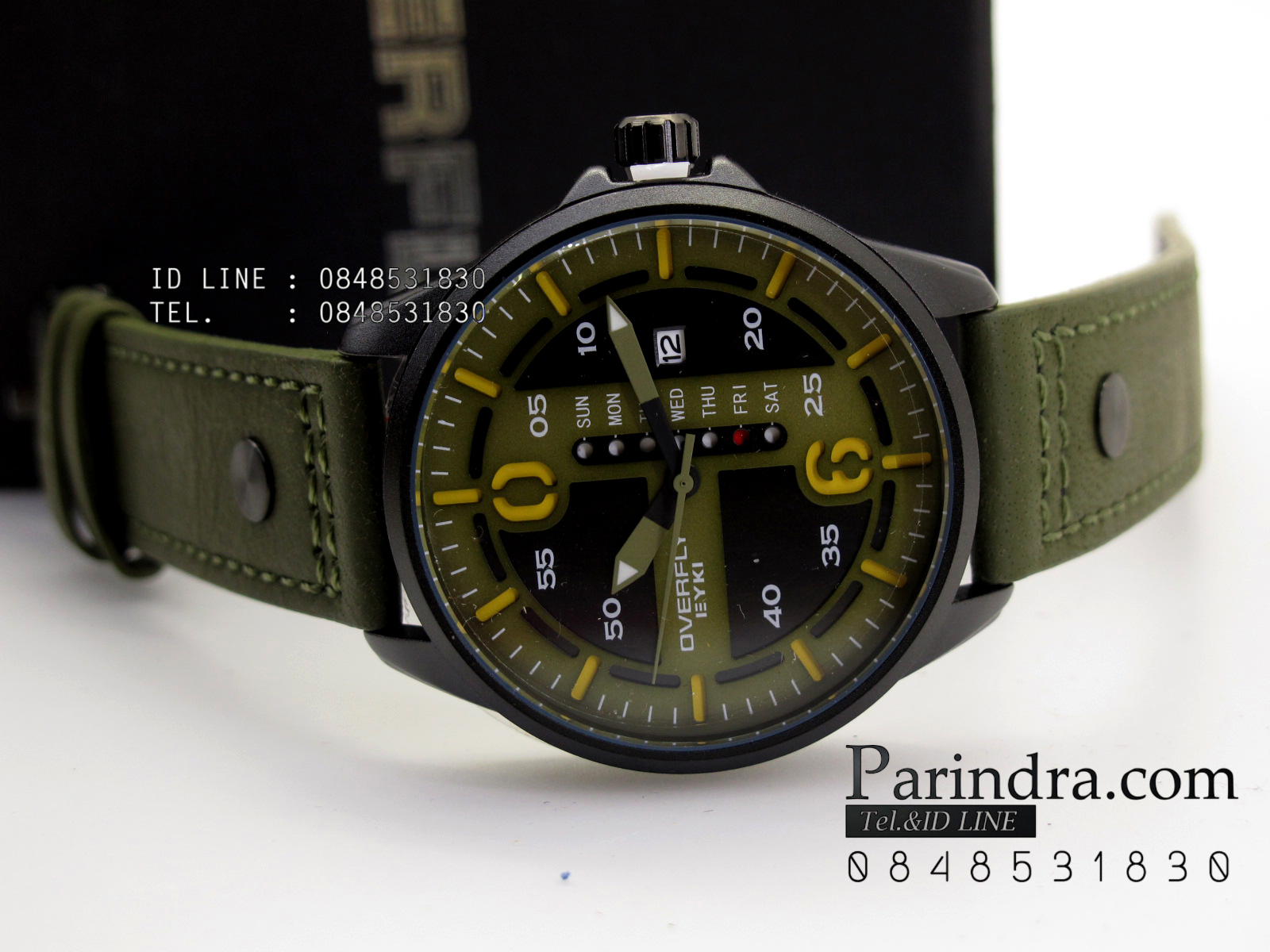 นาฬิกา EYKI OVERFLY สายหนังสีเขียวทหาร