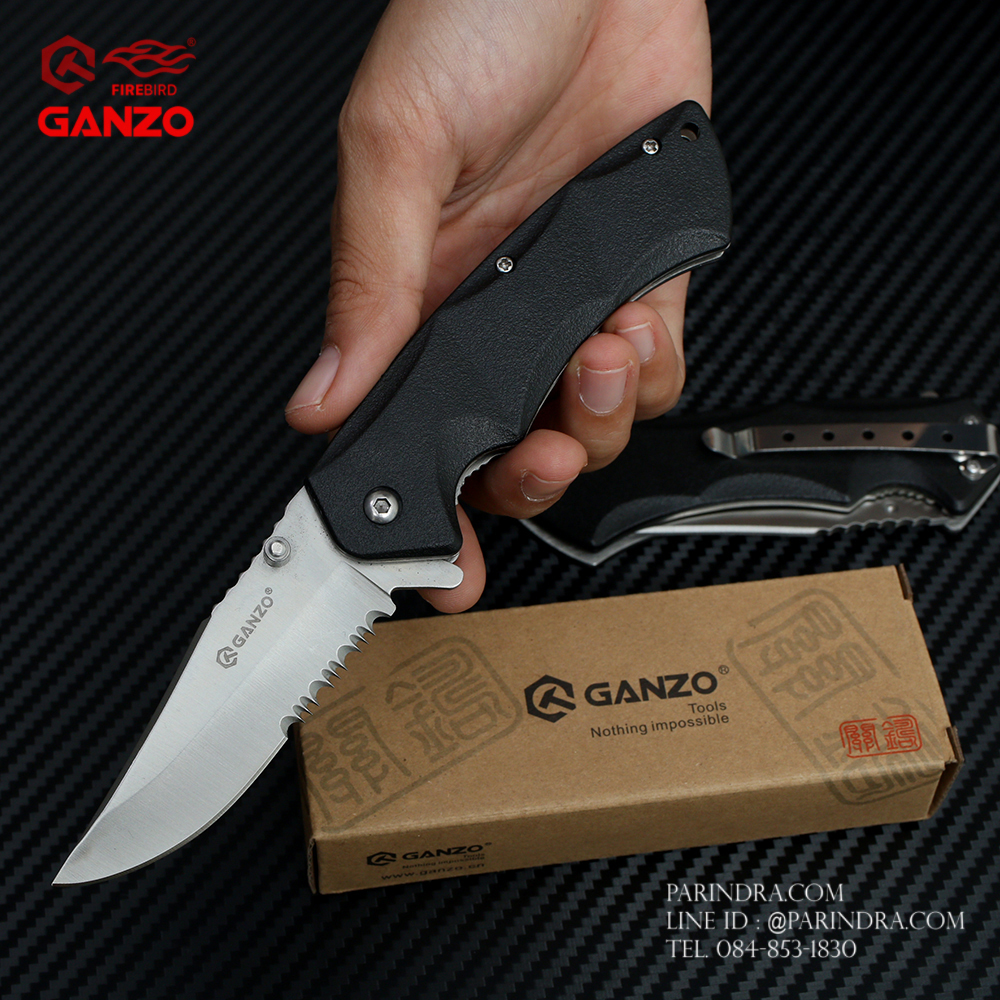มีดพับ Ganzo กานโซ่ รุ่น Ganzo G617 ด้ามสีดำ ของแท้ 100%