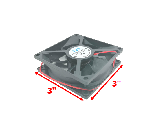 พัดลมระบายอากาศ DC 12V. ขนาด3"