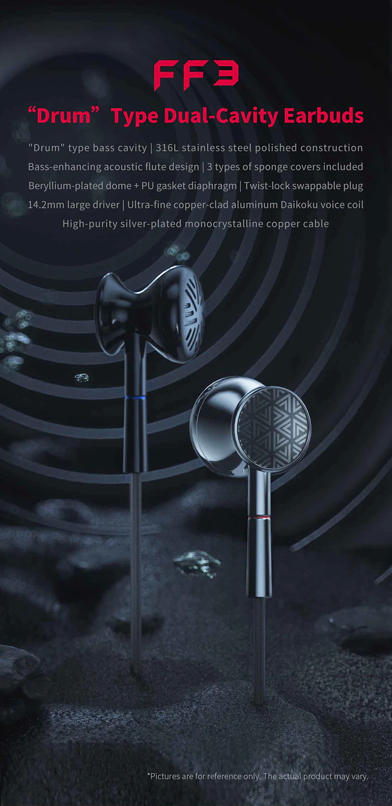 FiiO FF3 หูฟัง แบบ Drum ไดรเวอร์ Dynamic ประกันศูนย์ไทย