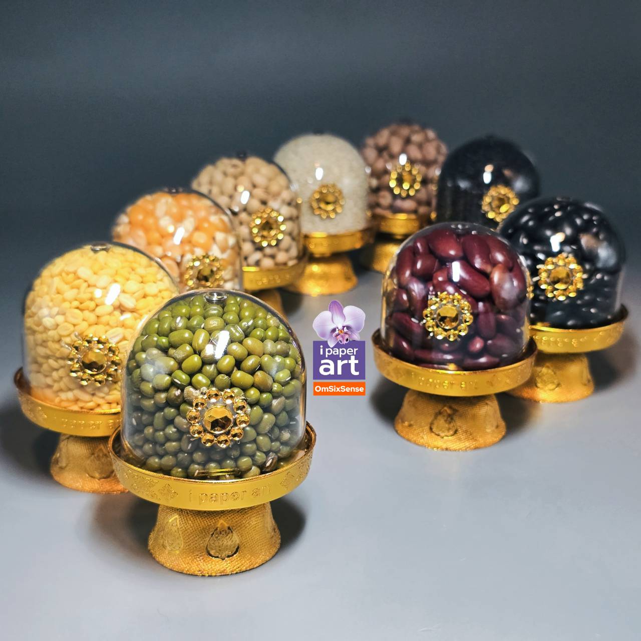 ของไหว้ ธัญพืช 9 ชนิด - ข้าวอักษัต 9 สี | งานไทยพรีเมี่ยมโดมS ถวายพระพิฆเนศและเทพฮินดูทุกพระองค์