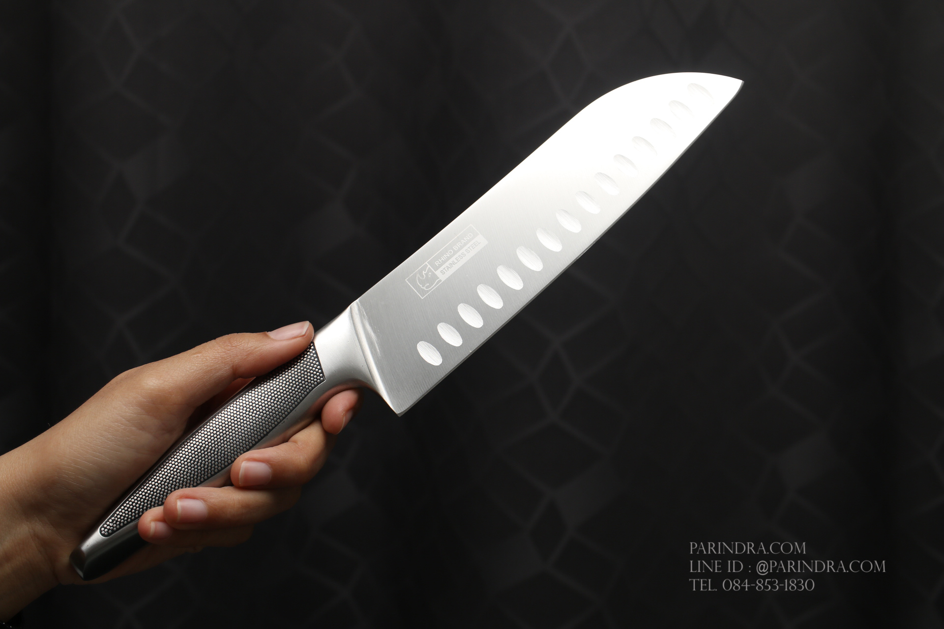 Rhino Brand Chef Knife No.7522 มีดทำครัว มีดเชฟ ด้ามแสตนเลส ขนาดใบ 7 นิ้ว คมสุดๆ (ของแท้)