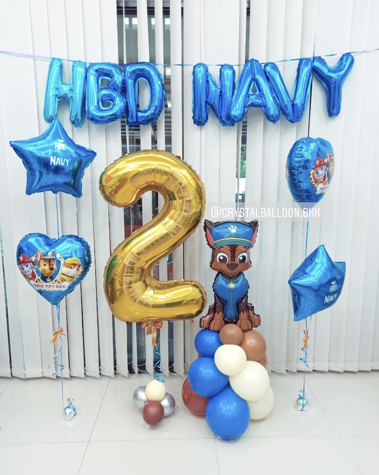 ลูกโป่ง วันเกิดเด็ก ฟอยล์ Paw Patrol ตั้งฐาน 1 ชิ้น,ช่อลูกโป่งฟอยล์ดาว 24",ฟอยล์หัวใจ 18" ช่อ 2 ลูก 2 ช่อ พร้อม ฟอยล์ตัวอักษร 16" 7 ตัวอักษร,ฟอยล์ตัวเลข ขนาด 40" 1 ชิ้น พร้อมตกเเต่ง สามารถเปลี่ยนสีลูกโป่ง/เปลี่ยนสี-ฟอยล์ตัวเลข-ฟอยล์ตัว