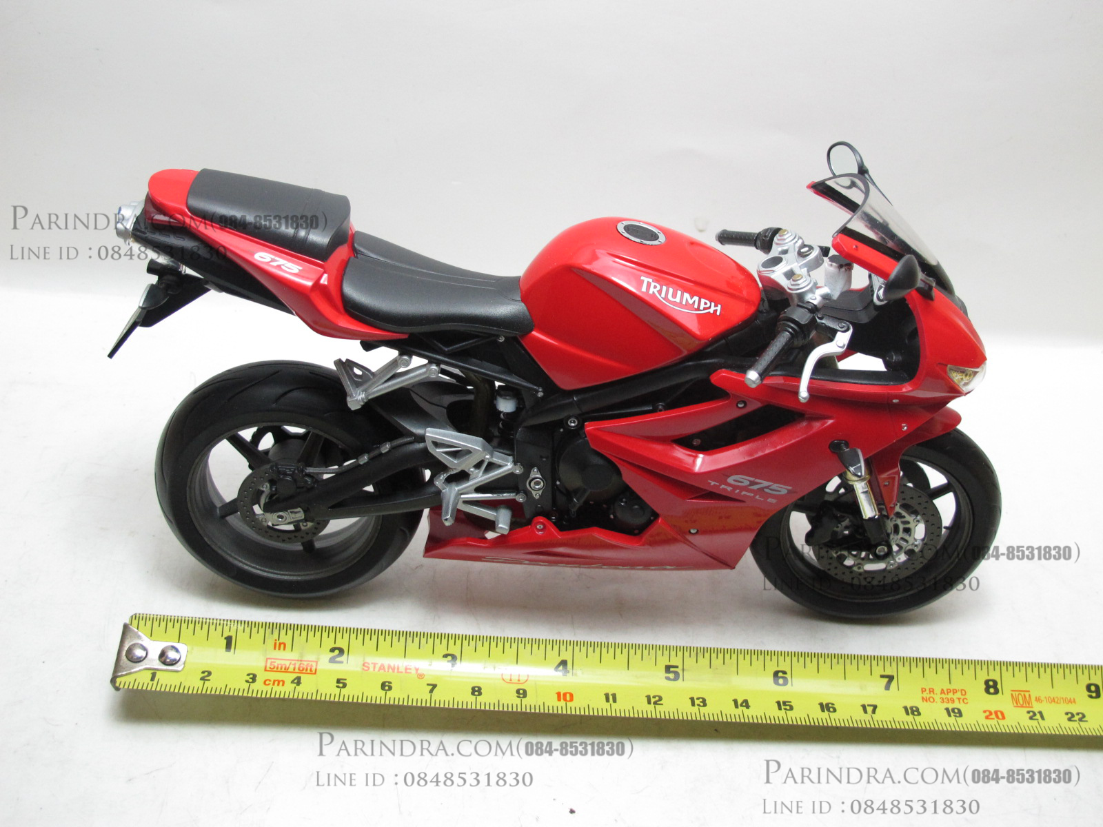 โมเดลรถบิ๊กไบค์ TRIUMPH 675 สีดำแดงสวยมากๆครับมีคลิปรีวิว