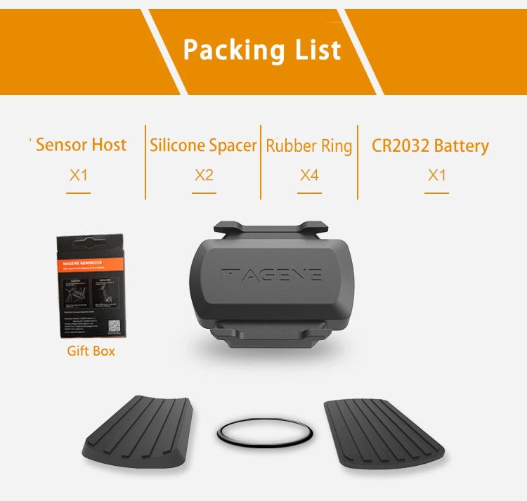 เซนเซอร์วัดความเร็ว/วัดรอบขา MAGENE S3+, COMBO SPEED/CADENCE SENSOR, เชื่อมต่อได้ทั้ง บลูทูทและ ANT+ ใช้แม่เหล็ก