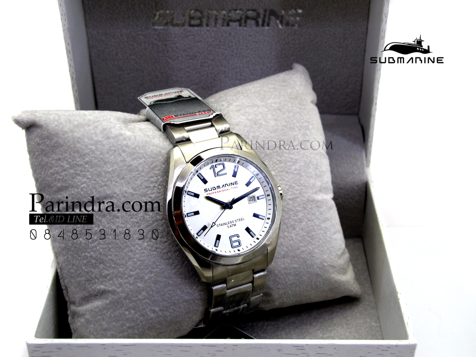 นาฬิกา US submarine Professional Time แสตนเลนแท้เกรดดี รุ่น SUB039 หน้าปัดขาว ขีดสีน้ำเงินเข้ม