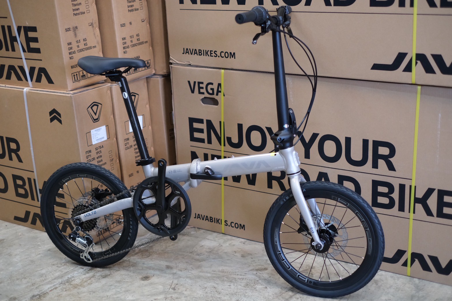 JAVА VOLTA X2 จักรยานพับได้ 16 นิ้ว | เบรกน้ำมันไฮดรอลิค | เกียร์ Shimano 7 สปีด | เฟรมอลูมิเนียมน้ำหนักเบา 10 กก.