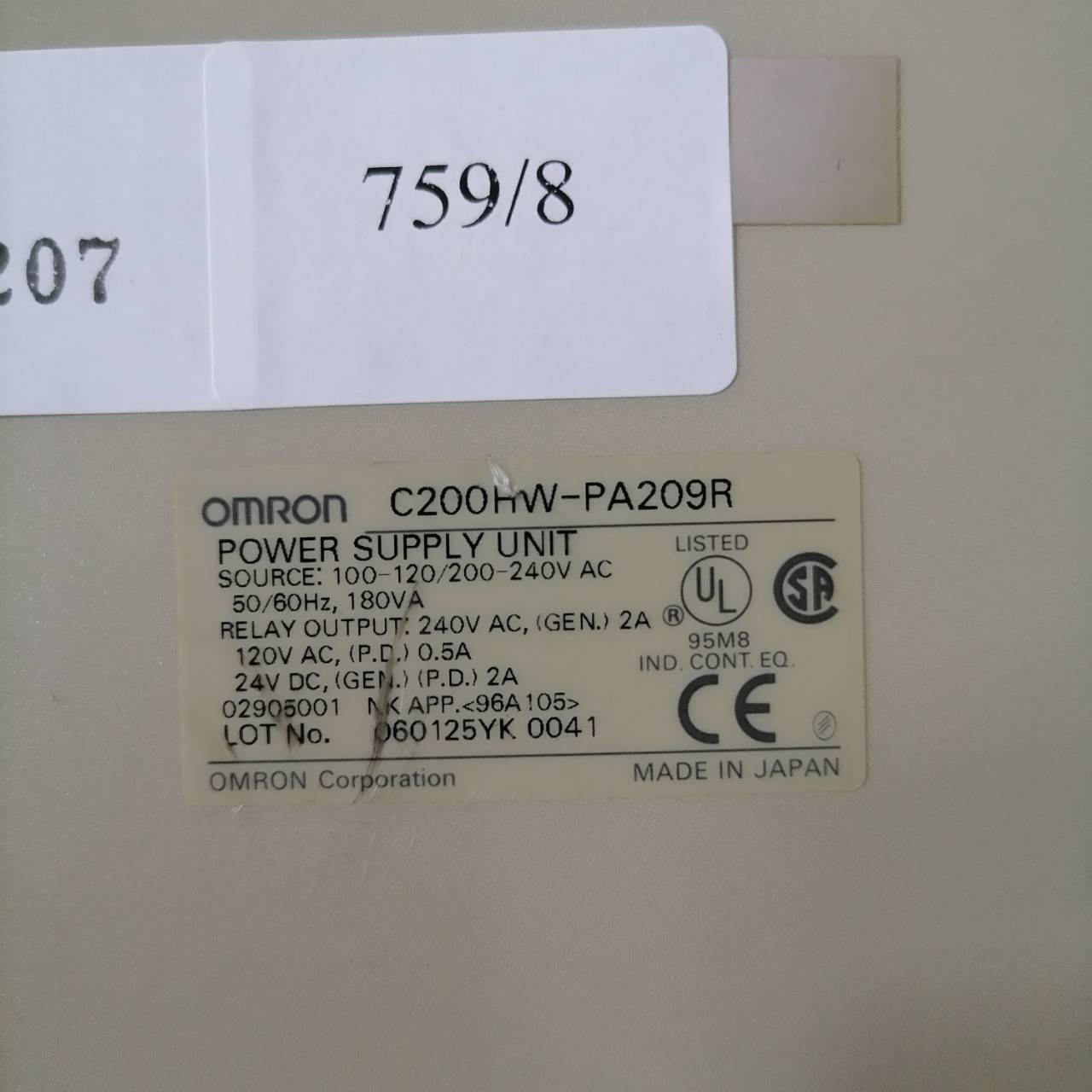 C200HW-PA209R PLC " OMRON "