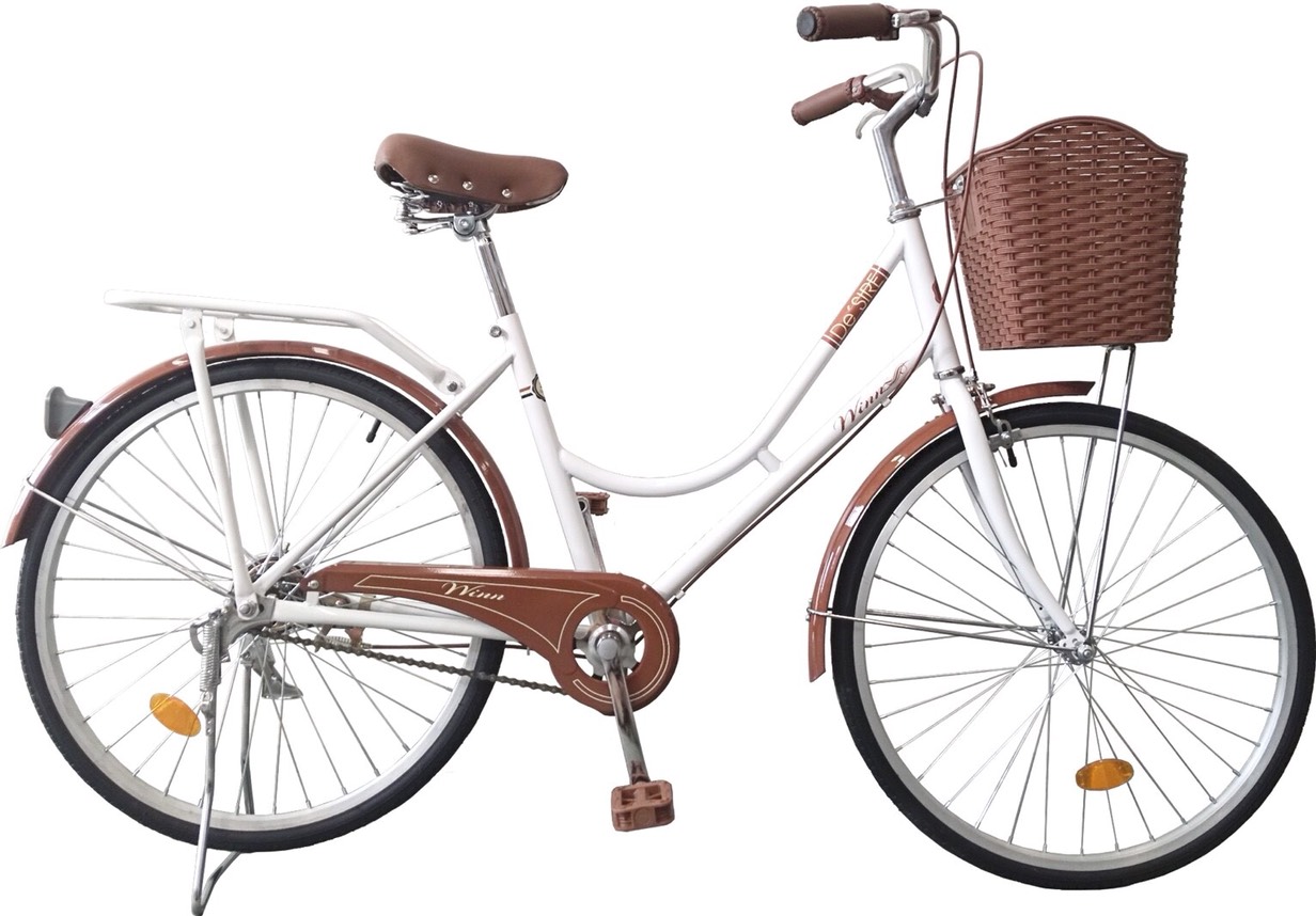 จักรยานแม่บ้าน สไตล์วินเทจ Winn DESIRE City bike วงล้อ 24 นิ้ว พร้อมตะกร้าอย่างดี สวยงาม