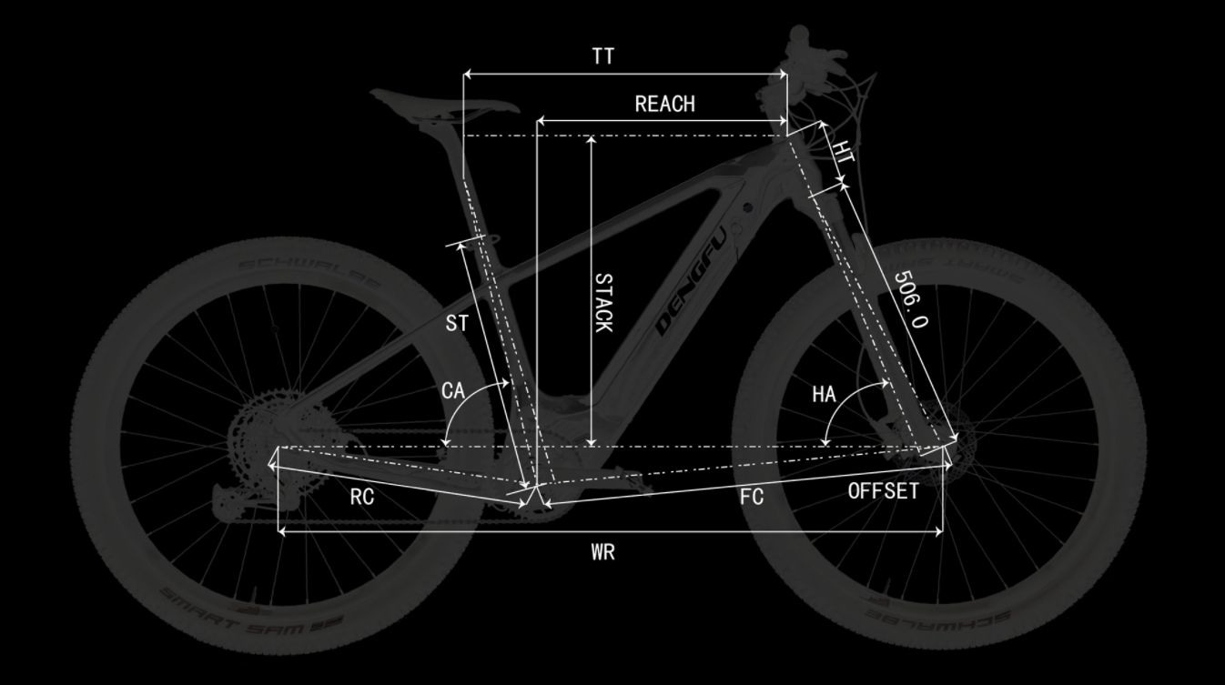 DENGFU E14 CARBON ELECTRIC BIKE SRAM SX 12SP, WHEEL SIZE 29" Boost, SIZE 17" 19" 21"