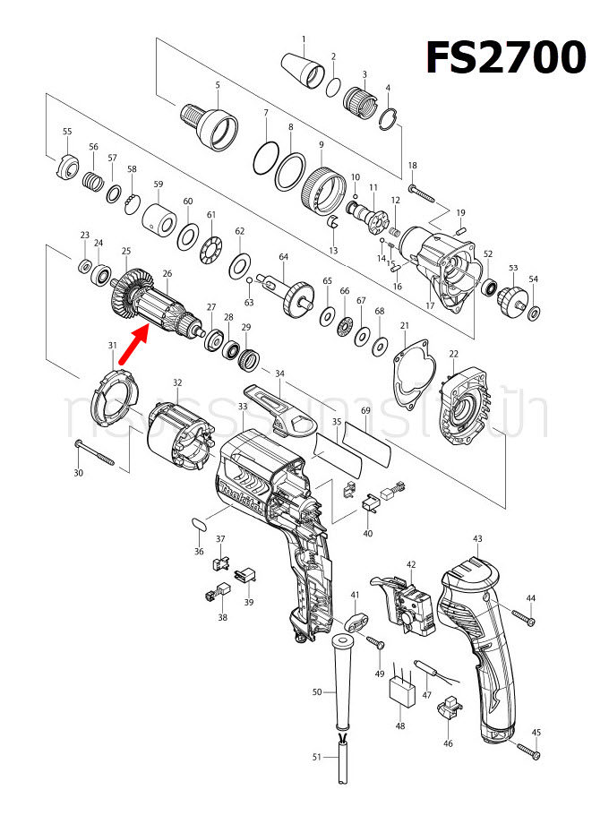 ทุ่น ไขควง Makita มากีต้า FS2700 (แท้) ##