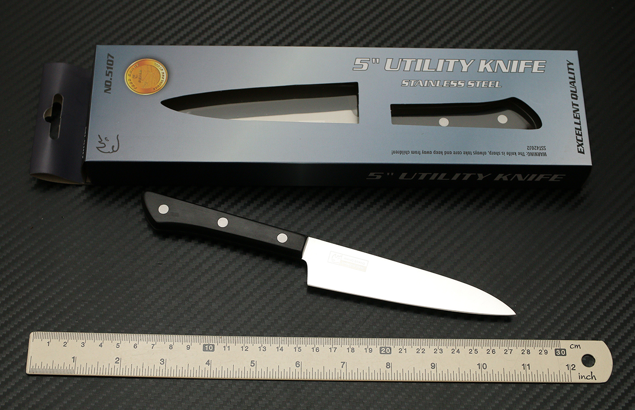 มีดทำครัวเล็ก RHINO BRAND No.5107 *PREMIUM* UTILITY KNIFE ด้ามพลาสติกผสมเรซิ่น ขนาด 9 นิ้ว (ของแท้)