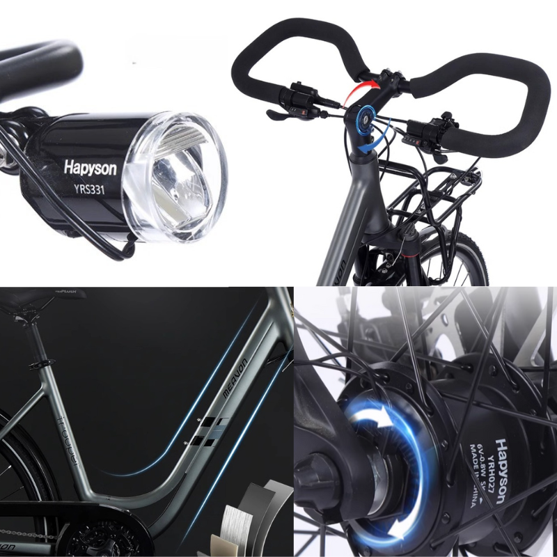 จักรยาน MEAVON Emperor Bo | จักรยานทัวร์ริ่ง 27 สปีด อลูมิเนียมอัลลอย พร้อมดิสก์เบรกไฮดรอลิก ดุมปั่นไฟหน้า