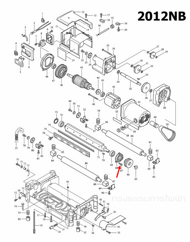 สกรู M4X16 แท่นไสไม้, เครื่องตัดคอนกรีต Makita 2012NB [#67,142,158], GA7050 [#39], 4100NH2 [#17] Pn.911128-8 (แท้) ##
