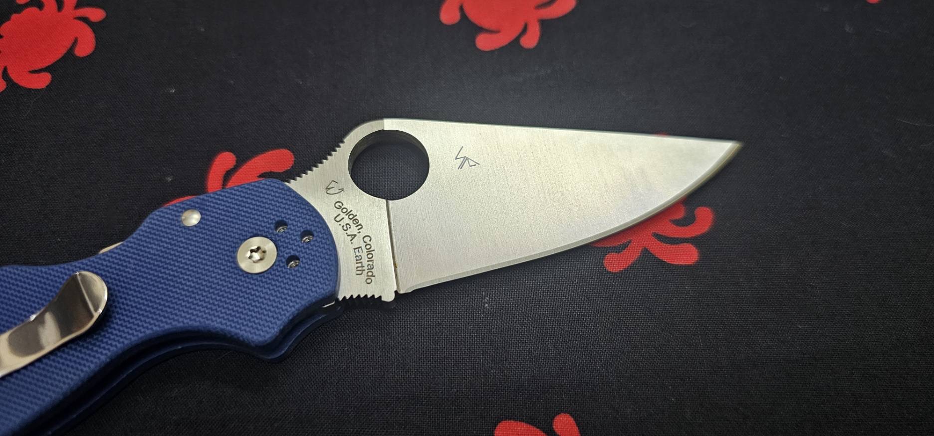 Spyderco Para 3 Knife Cobalt Blue G-10 (3" Satin CPM SPY27)
