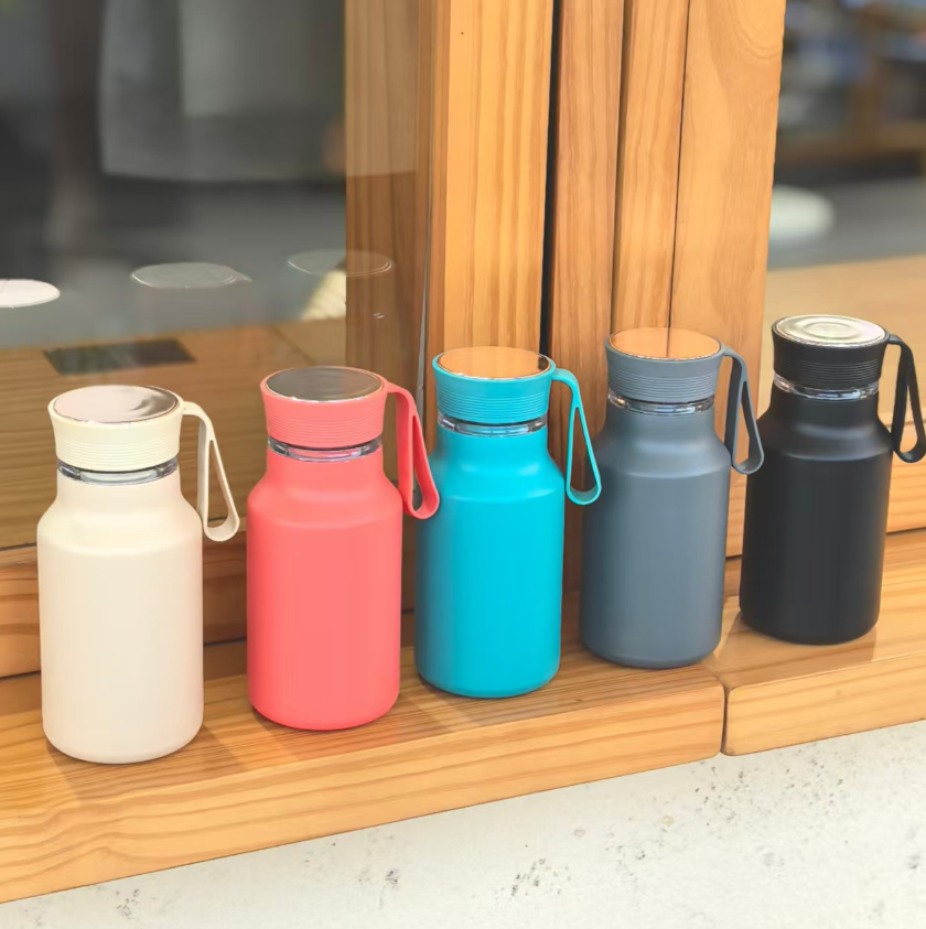 กระบอกสแตนเลส ทรงขวด ฝาเกลียวหูหิ้วซิลิโคน รุ่น ARP-8078 360 ml