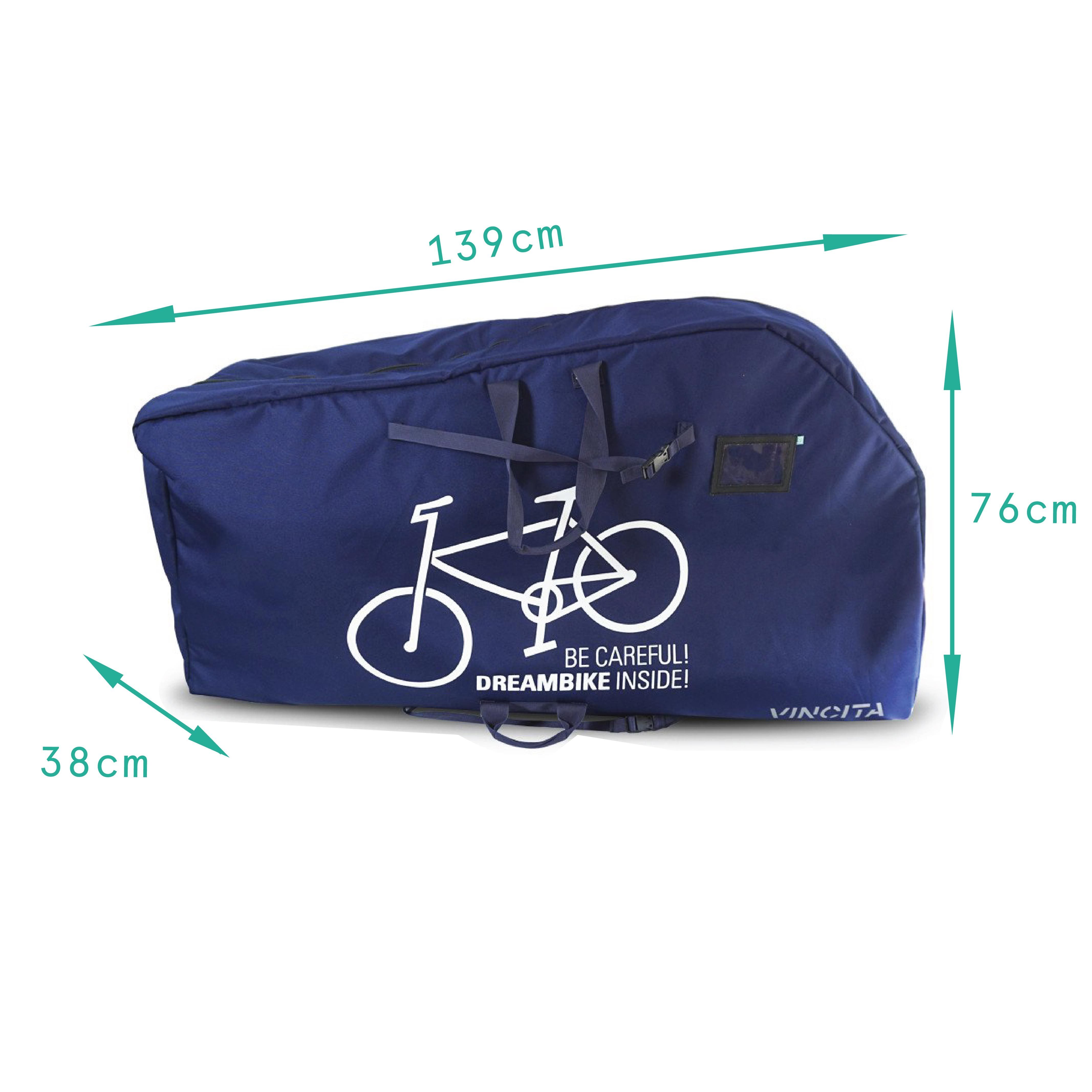 VINCITA TRAVEL BAG, B140AX กระเป๋าเดินทางสำหรับใส่จักรยาน (กระเป๋าใส่จักรยานแบบถอดล้อเดียว) มีสีดำและสีเทา