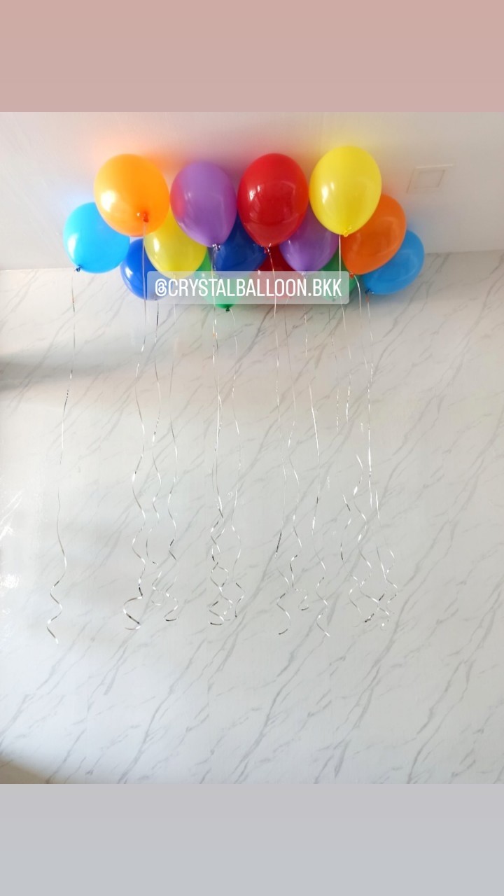 ลูกโป่ง วันเกิดเด็ก ลูกโป่งลอยฝ้า Theme Colorful 14 ลูก พร้อมตกแต่ง สามารถเปลี่ยนสีลูกโป่ง