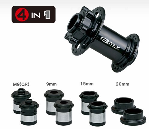 ดุมดิส ดุมเสือภูเขา Bitex ,MTR12 MTB HUBS 4 in 1 / 290g Anti Bite (ดุมหน้า 15/9มม + 10/12x135/12x142มม.)