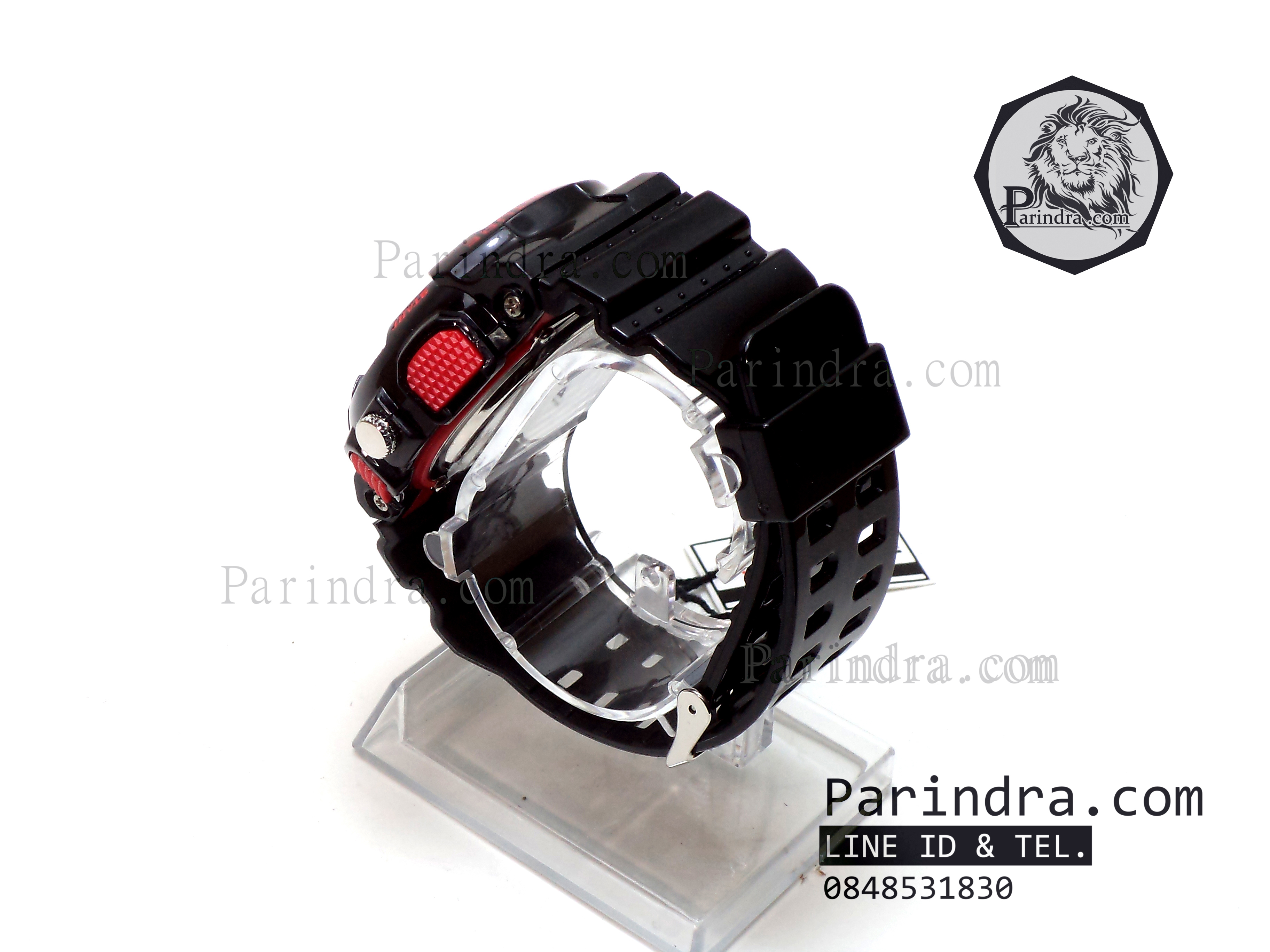 นาฬิกา US submarine Adventure Protector รุ่น TP3129M สีดำตัดแดงผิวมัน พื้นหลังเทา