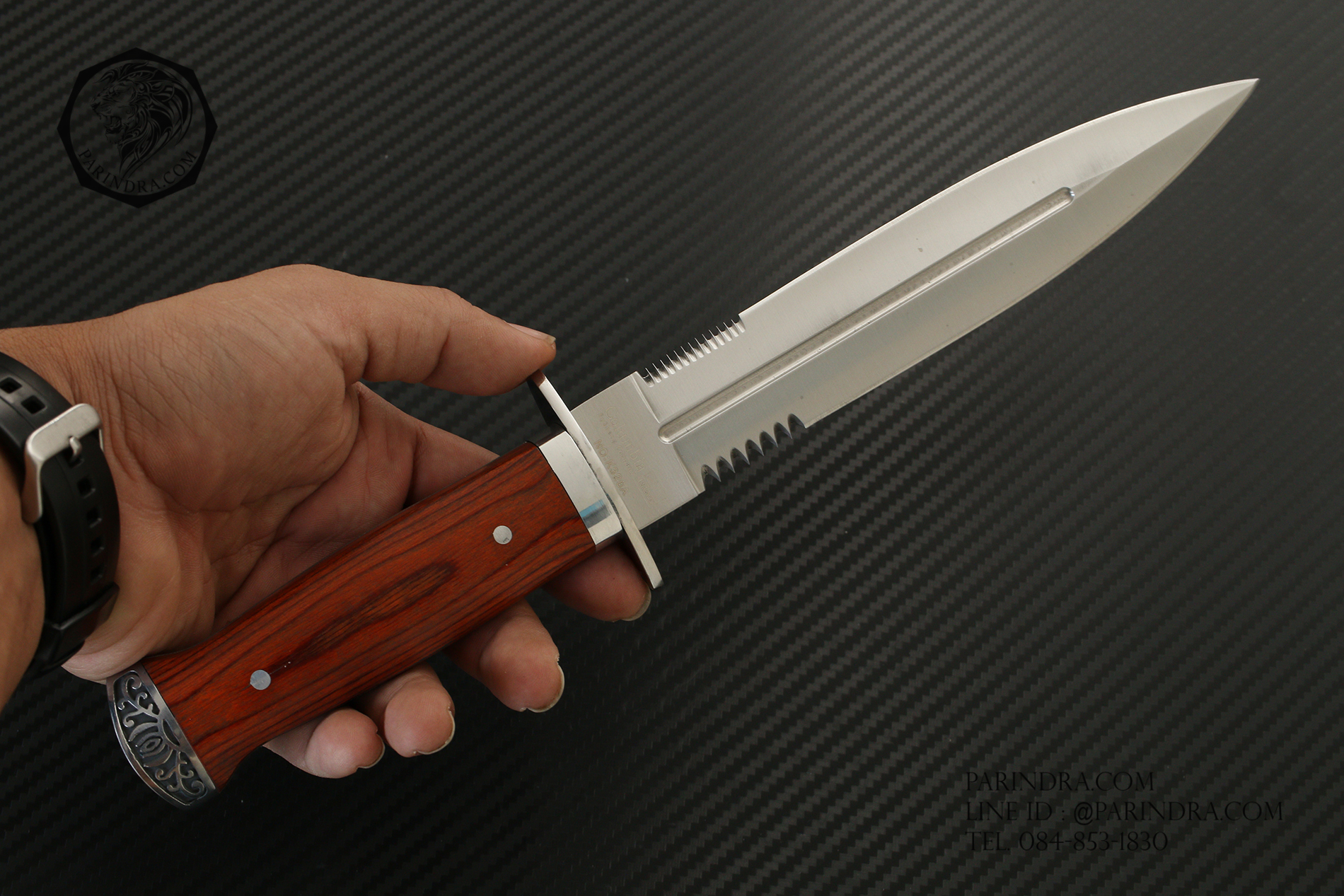 มีดใบตาย Columbia รุ่น K326A ใบมีดสองคม คมกริบ มีฟันเลื่อย