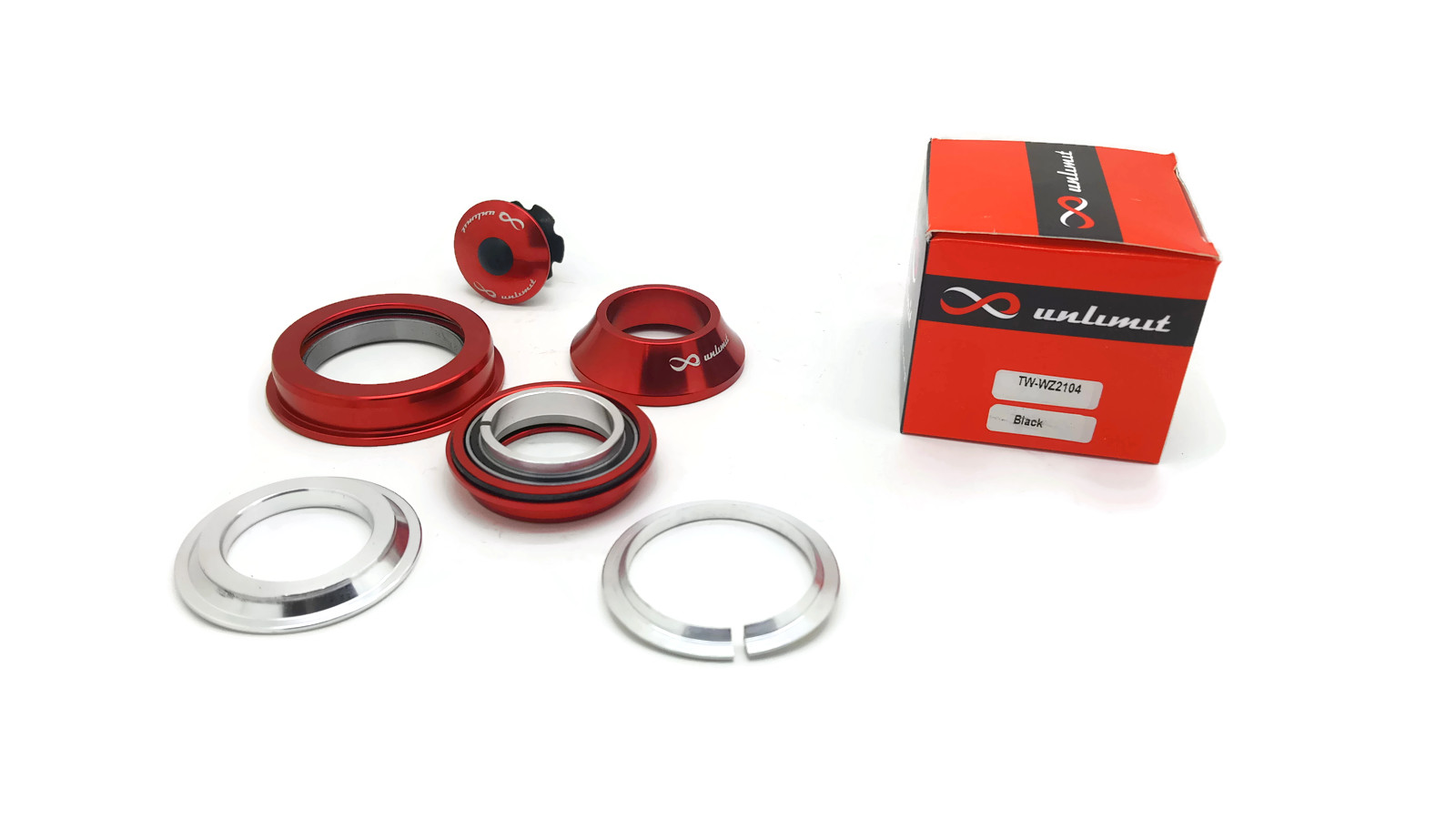 ถ้วยคอเทเปอร์ ลูกปืนวาง UNLIMIT TAPERED HEADSET ,TW-WZ2104 มีสีดำและสีแดง