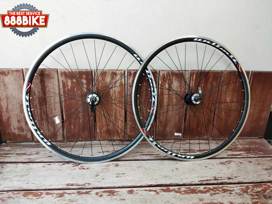 ชุดล้อเสือหมอบดิสเบรค ขอบ 2ชั้น UNLIMIT 700C ซี่ลวดกลม โม่ดำดุมดิส ขอบ 30mm อลู Road bike Wheels มีสีดำ