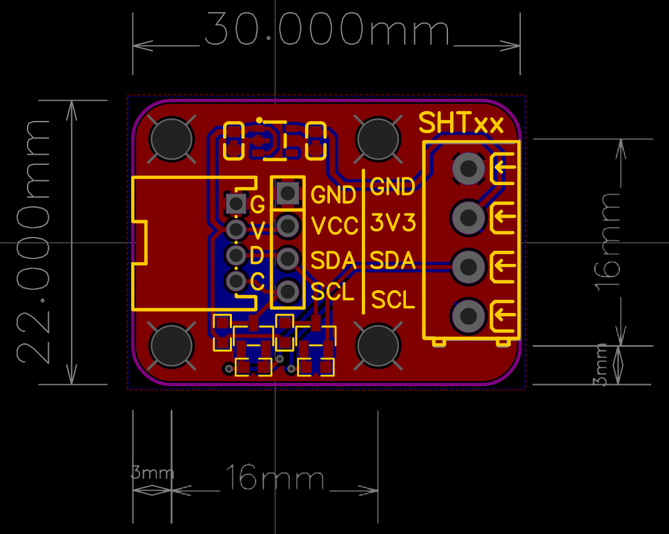 โมดูลแปลงขา SHT45 พร้อม Logic Level Convertor