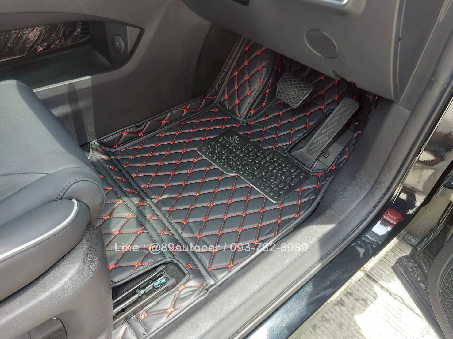 พรมรถยนต์ Omoda C5 ปูพรม6D ด้ายเดี่ยว สีดำด้ายแดง