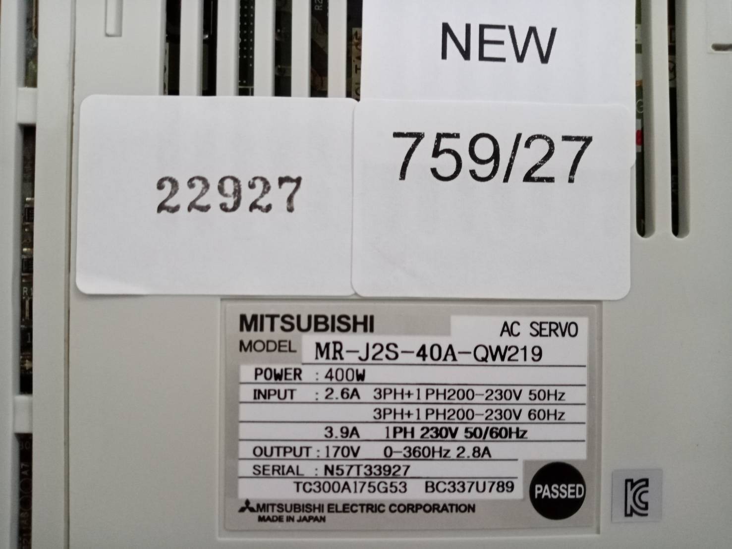 MR-J2S-40A-QW219 SERVO DRIVE “ MITSUBISHI ”