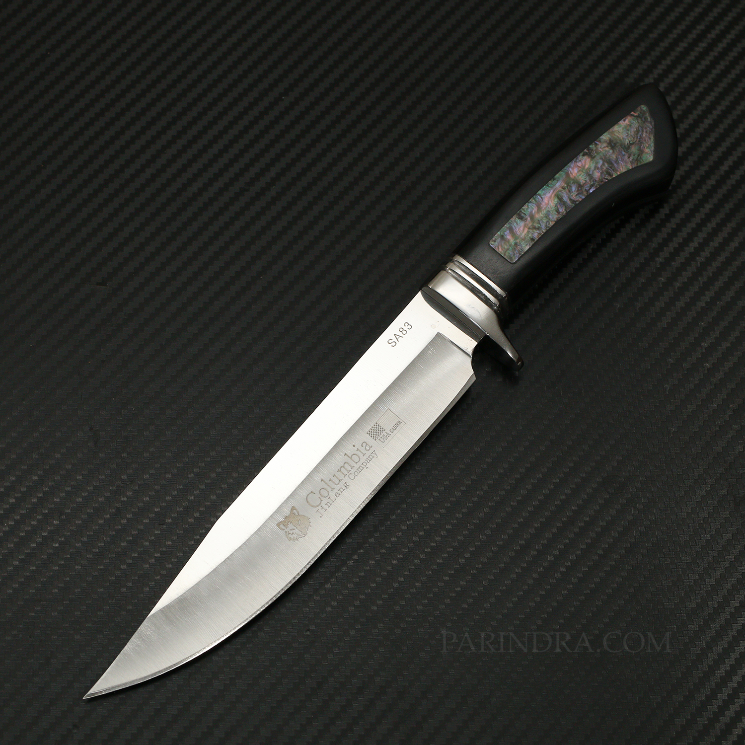 มีดเดินป่า COLUMBIA รุ่น SA83 ด้ามไม้ฝังลวดลายมุก ทรงใบมีดสวย