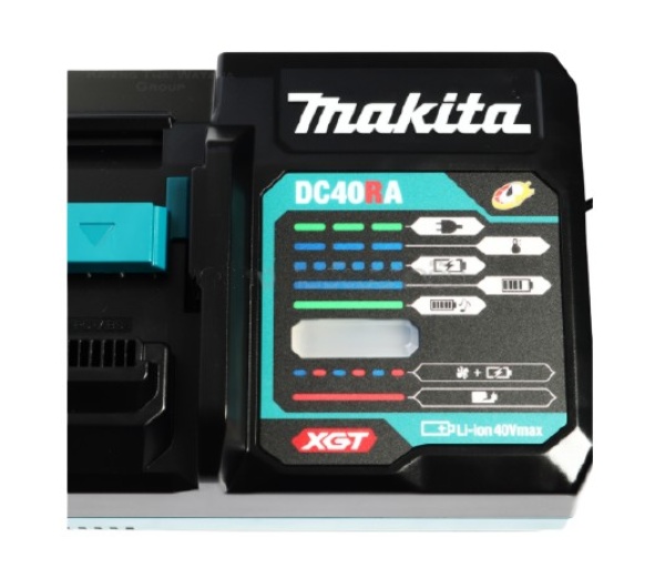 เครื่องชาร์จแบตเตอรี่ 40 โวลต์ (ชาร์จเร็ว) รุ่น DC40RA ใช้กับแบตเตอรี่มากีต้า รุ่น BL4025, BL4040, BL1815N, BL1830, BL1850, BL1860 Pn.191E07-8 (แท้) ##