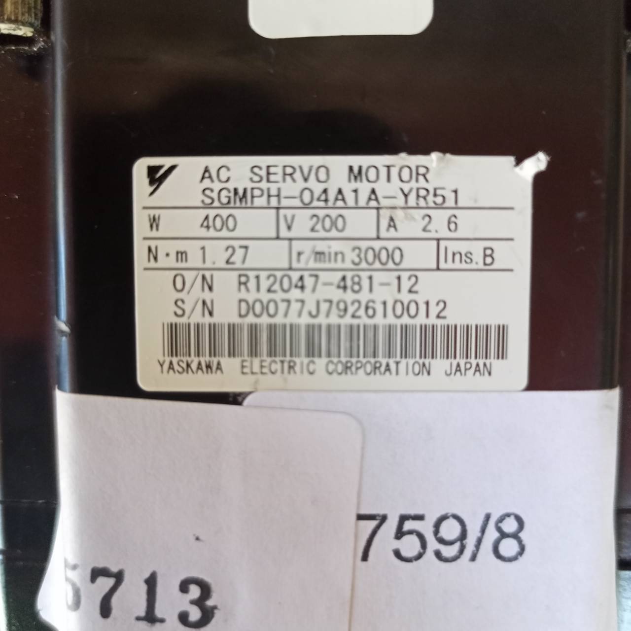 SGMPH-04A1A-YR51 SERVO MOTOR " YASKAWA "