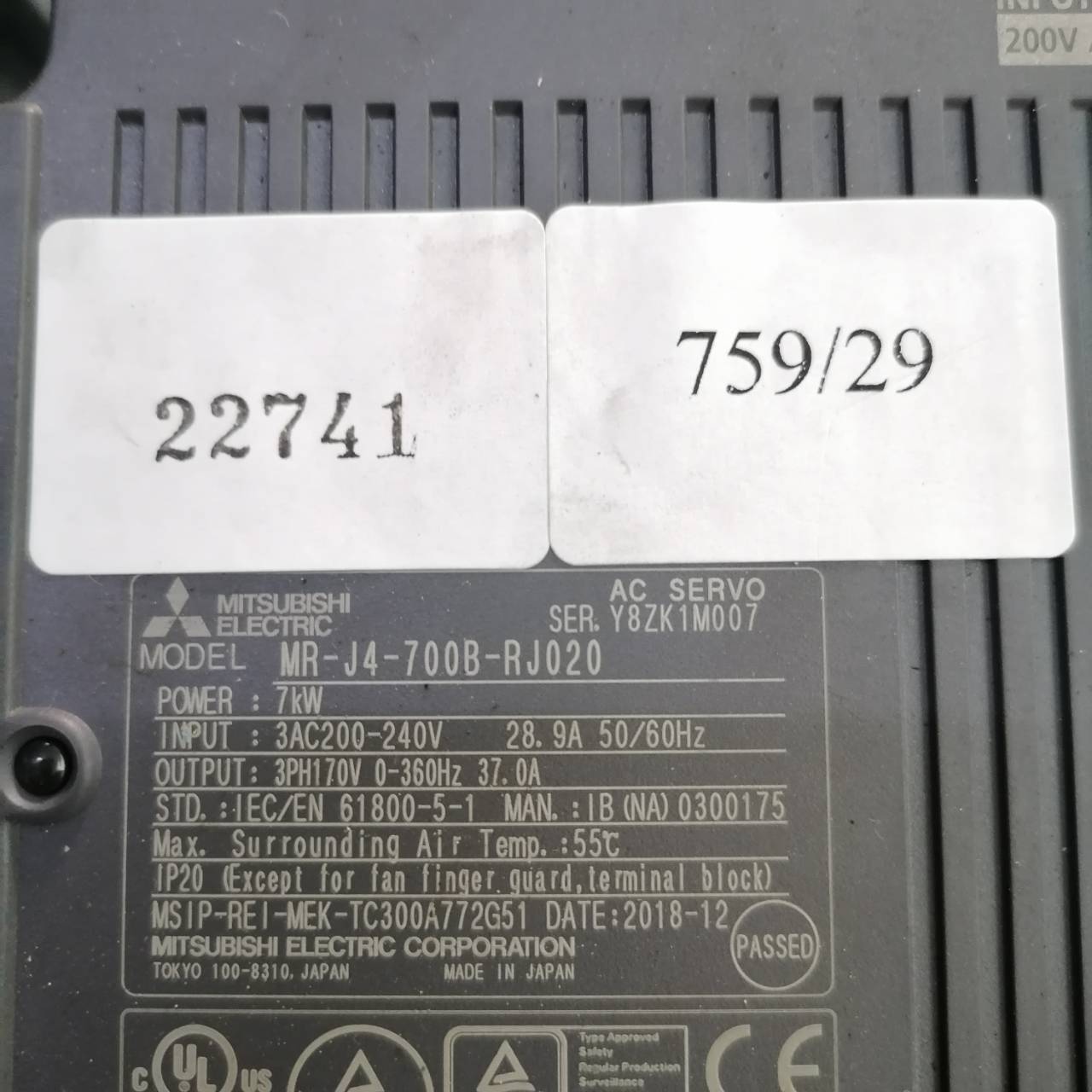 MR-J4-700B-RJ020 SERVO DRIVE “ MITSUBISHI ”