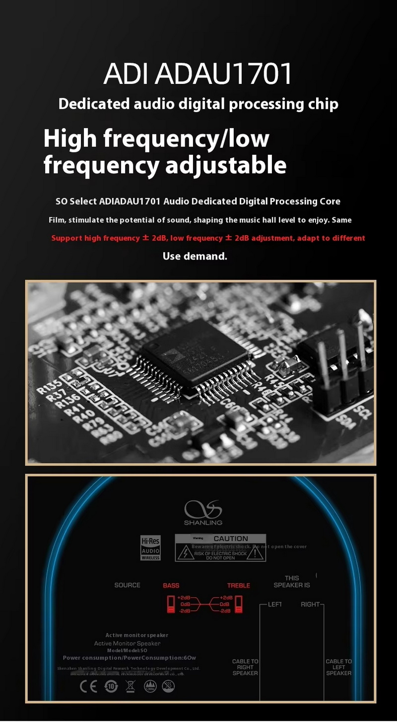 Shanling S0 ลำโพงมอนิเตอร์แบบแอคทีฟ ชิป ADI ADAU1701 รองรับ Bluetooth5.3 LDAC ประกันศูนย์ไทย