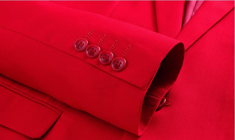 Pre-order ชุดสูทชาย สีแดง สไตล์เกาหลี พร้อมเสื้อกั๊ก