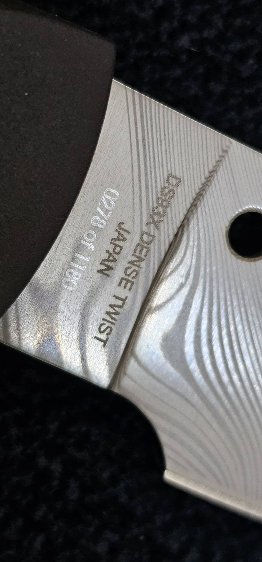 Spyderco Bill Moran Sprint Run Fixed Blade Knife 3.92" Dense Twist Damasteel DS93X Upswept Blade, FRN/Kraton Handle