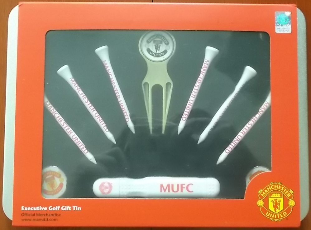 อุปกรณ์กอล์ฟ ฟุตบอล สโมสรแมนเชสเตอร์ ยูไนเต็ด - ชุดอุปกรณ์กอล์ฟ ใหม่ / MANCHESTER UNITED Football Club Golf Accessory - Executive Golf Gift Tin NEW