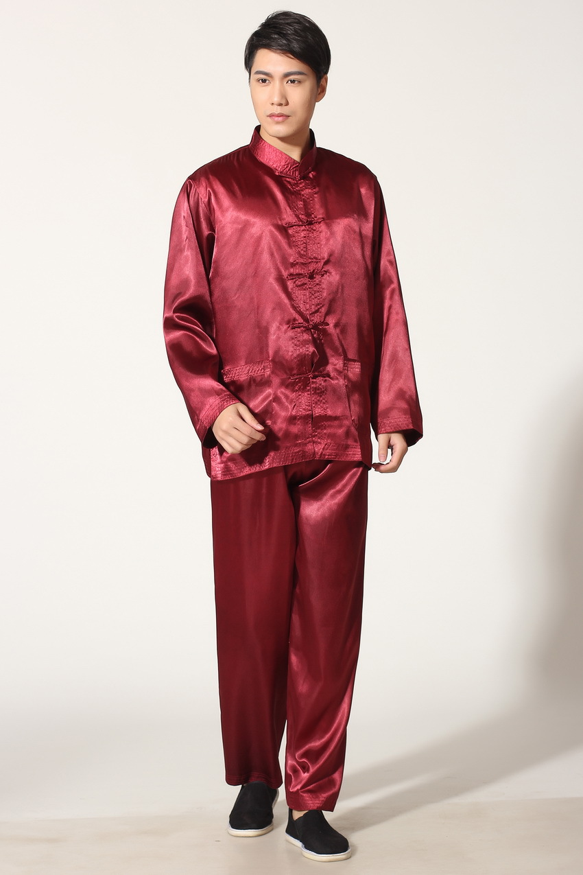 Pre-order ชุดจีนชาย แขนยาว สีแดง